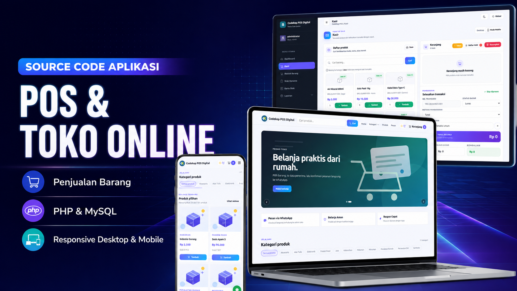 Source Code Aplikasi POS Penjualan Barang & Toko Online dengan PHP