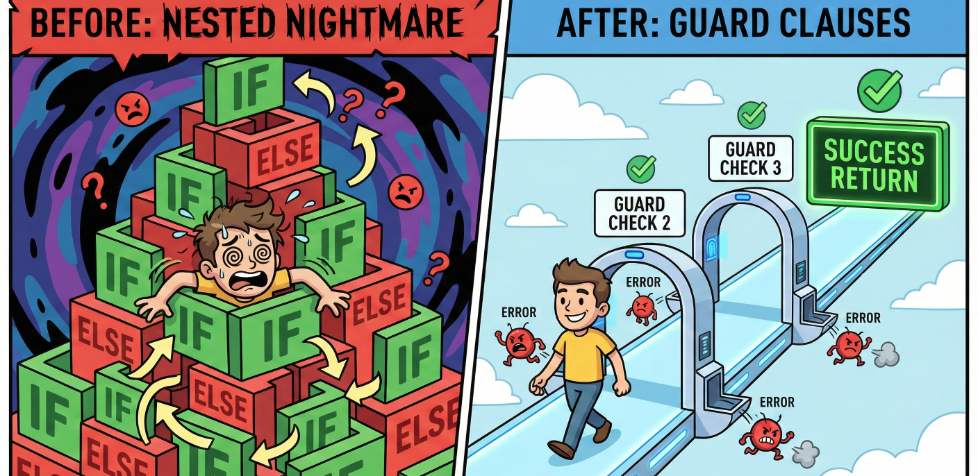 Logika If-Else Bertingkat Bikin Pusing? Kenalan sama Guard Clauses.